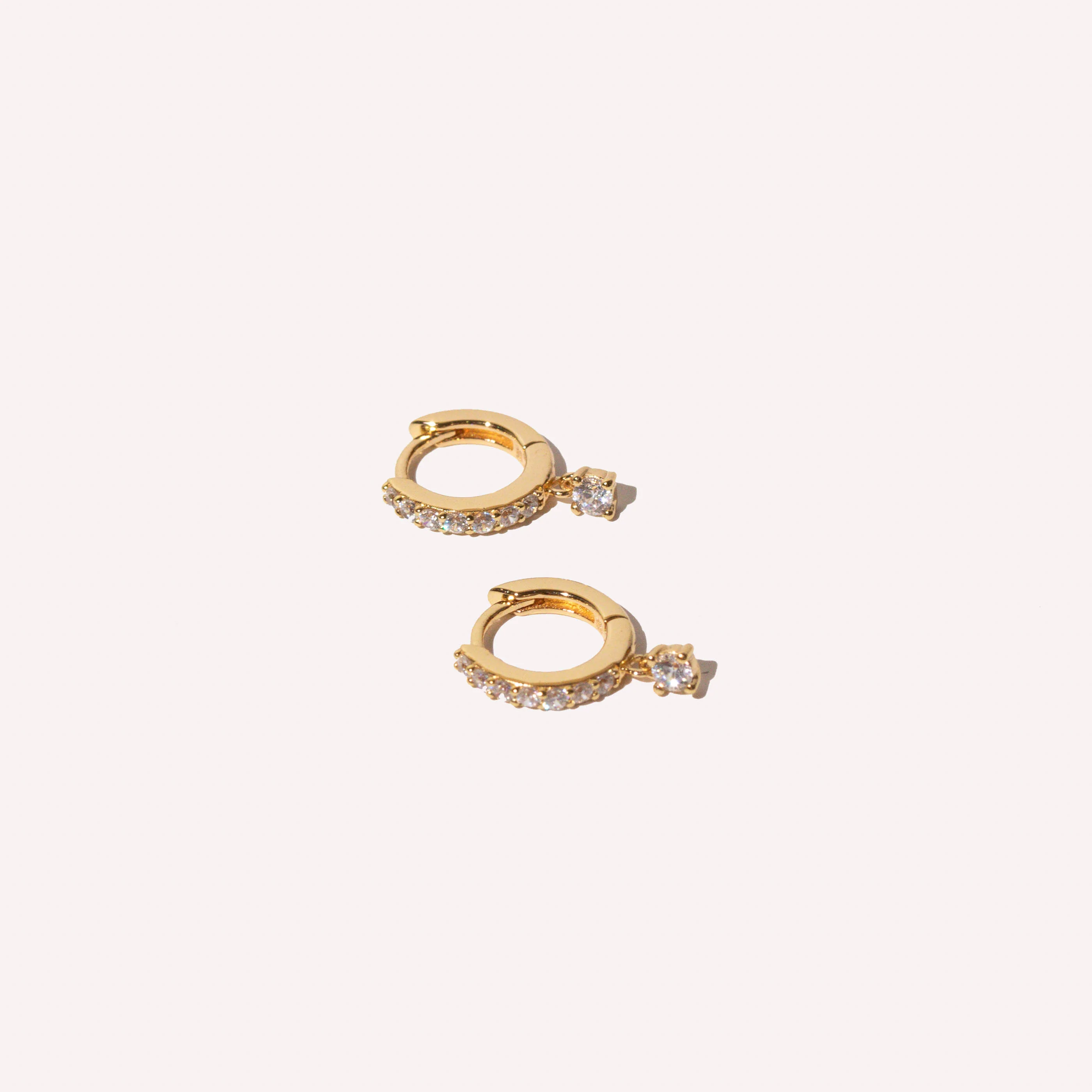Crystal Charm Huggies in Gold - Image 3