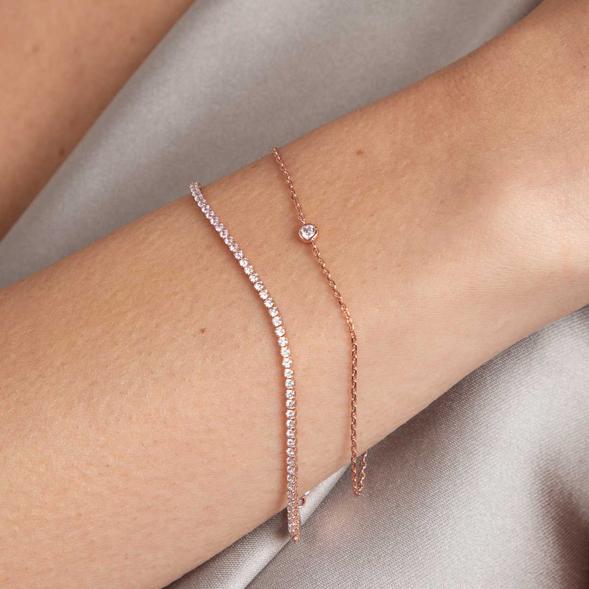 Essential Crystal Charm Bracelet in Rose Gold - Image 3