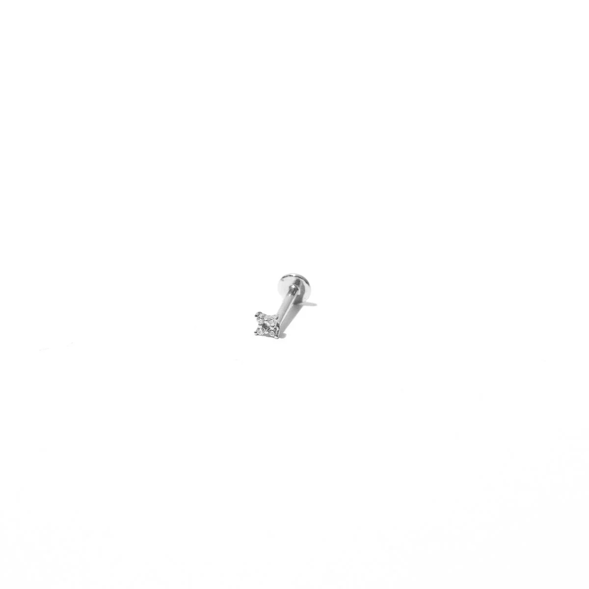 Cosmic Star Crystal Piercing Stud in Solid White Gold - Image 3