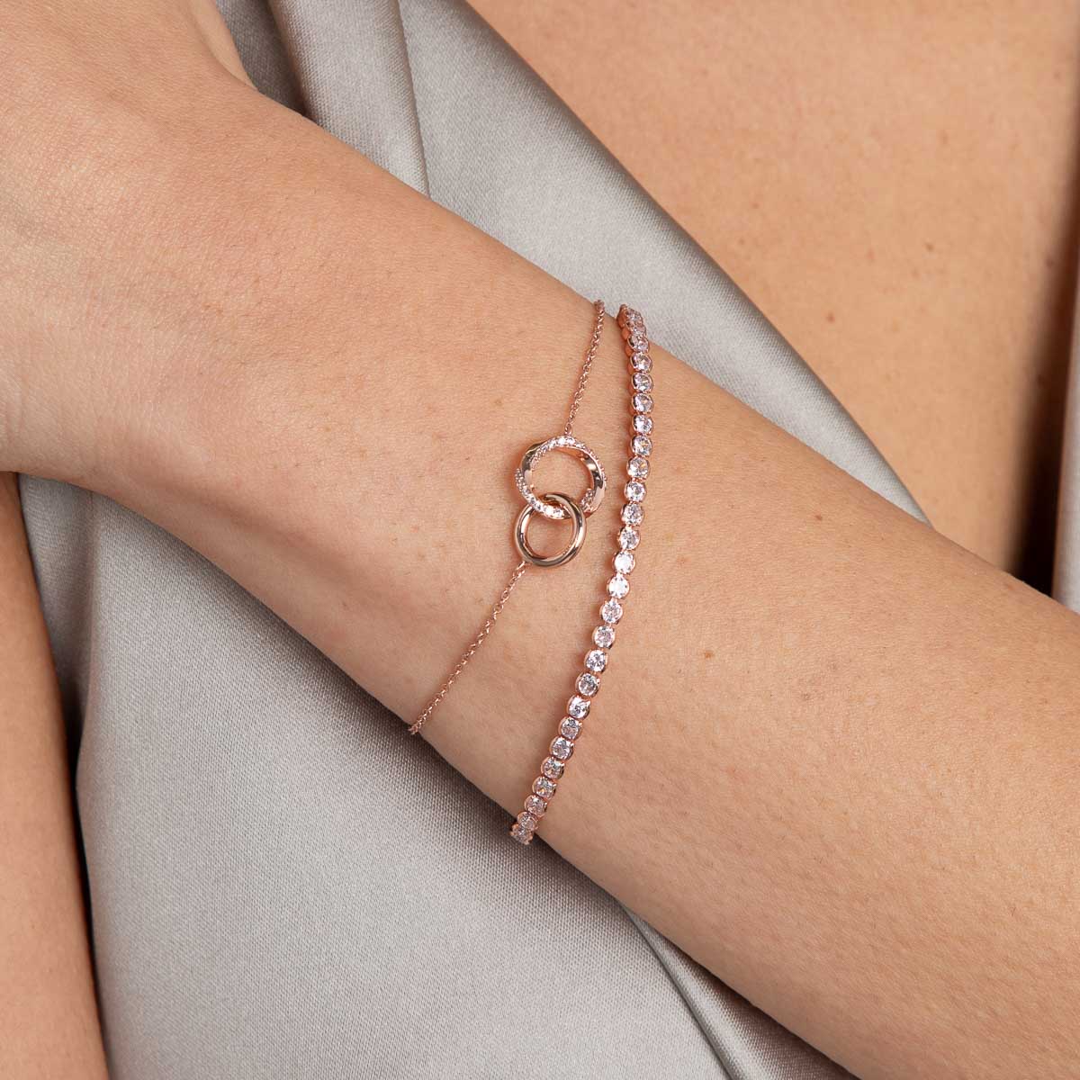 Gleam Bold Tennis Chain Bracelet in Rose Gold - Image 3