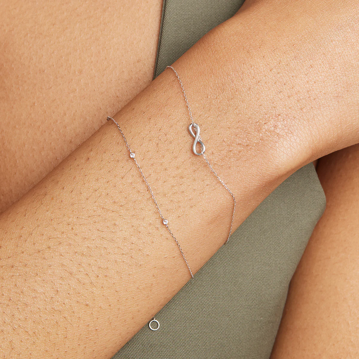 Infinite Charm Bracelet in Solid White Gold - Image 3