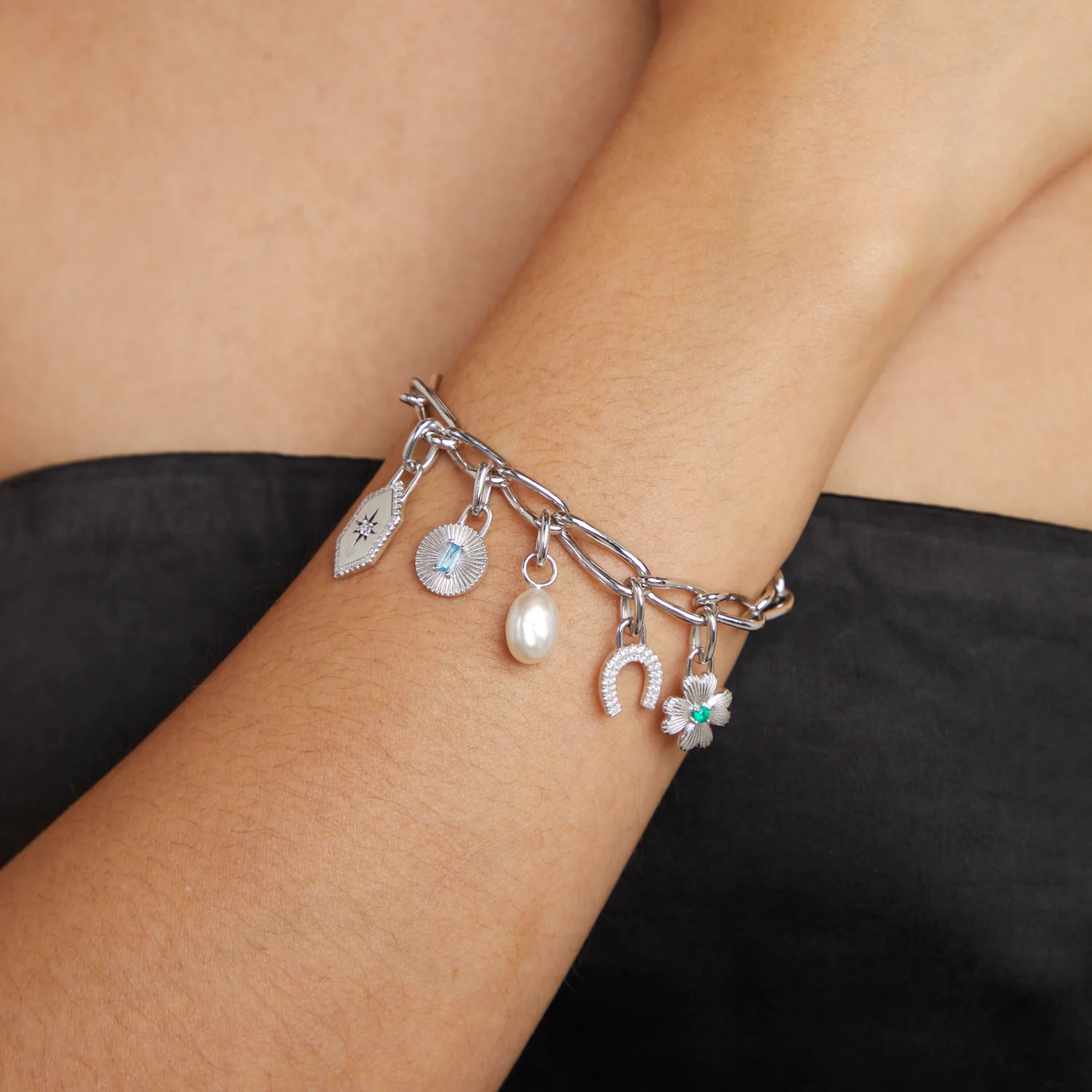 Pearl Clip Charm in Silver - Image 4