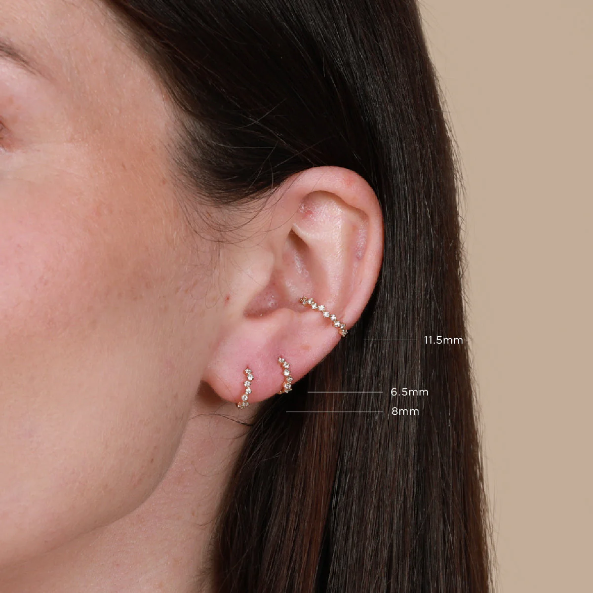 Cluster Hoop 6.5mm in Gold - Image 3