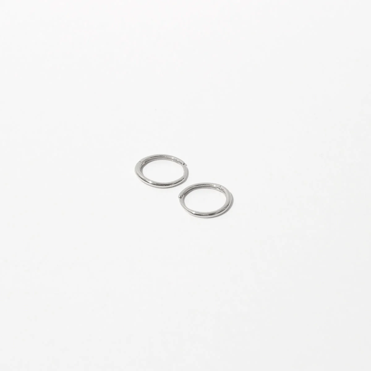 Simple Hoops in Solid White Gold - Image 3