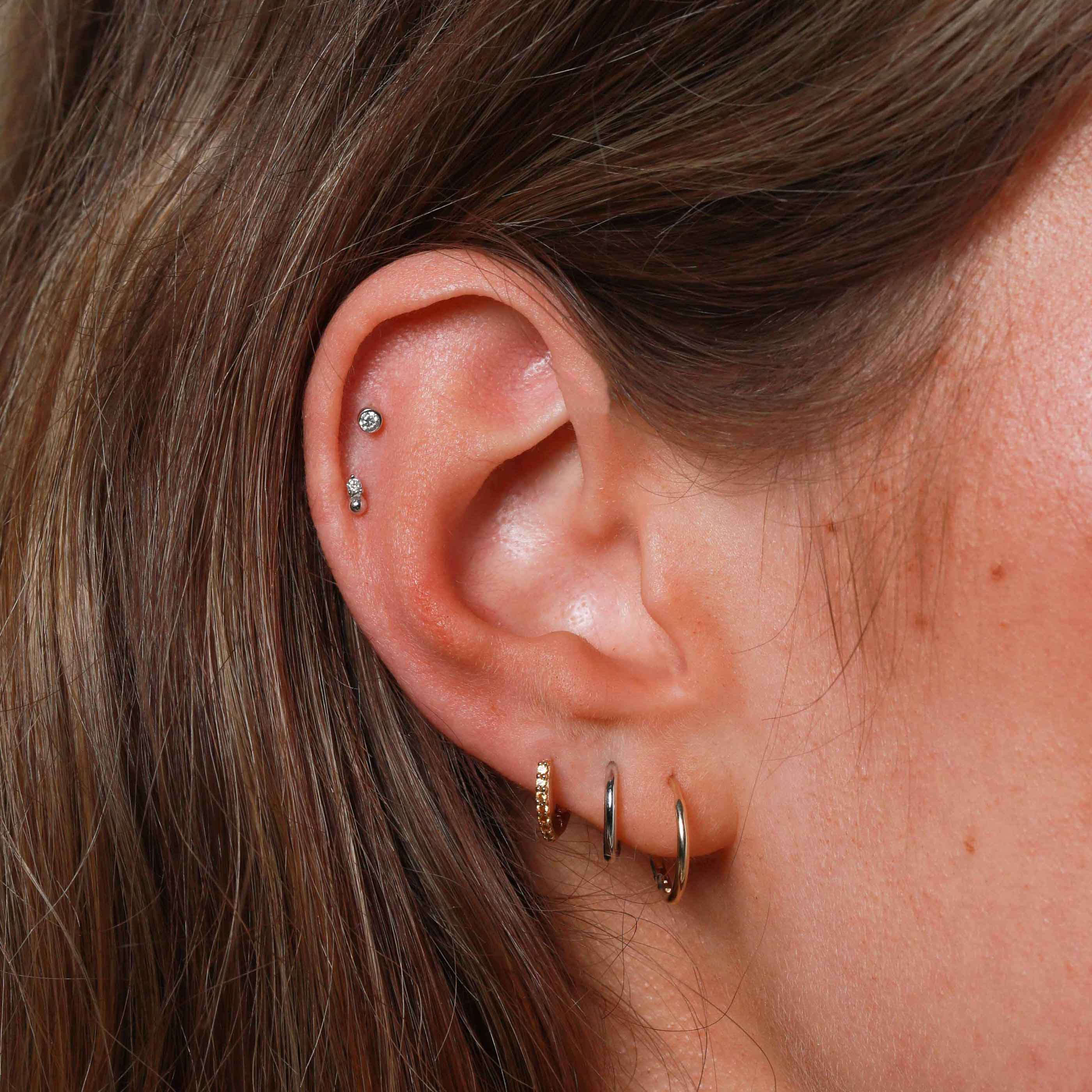 Simple Hoops in Solid White Gold - Image 4